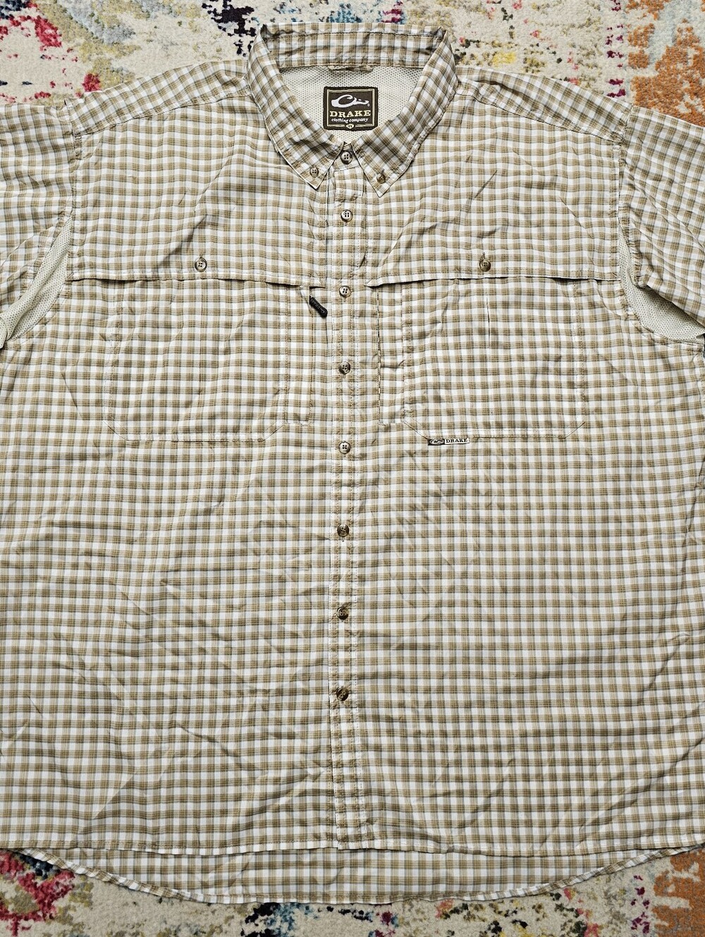 Drake Waterfowl Men's 3X FeatherLite Plaid Wingshooter Short Sleeve Button Down
